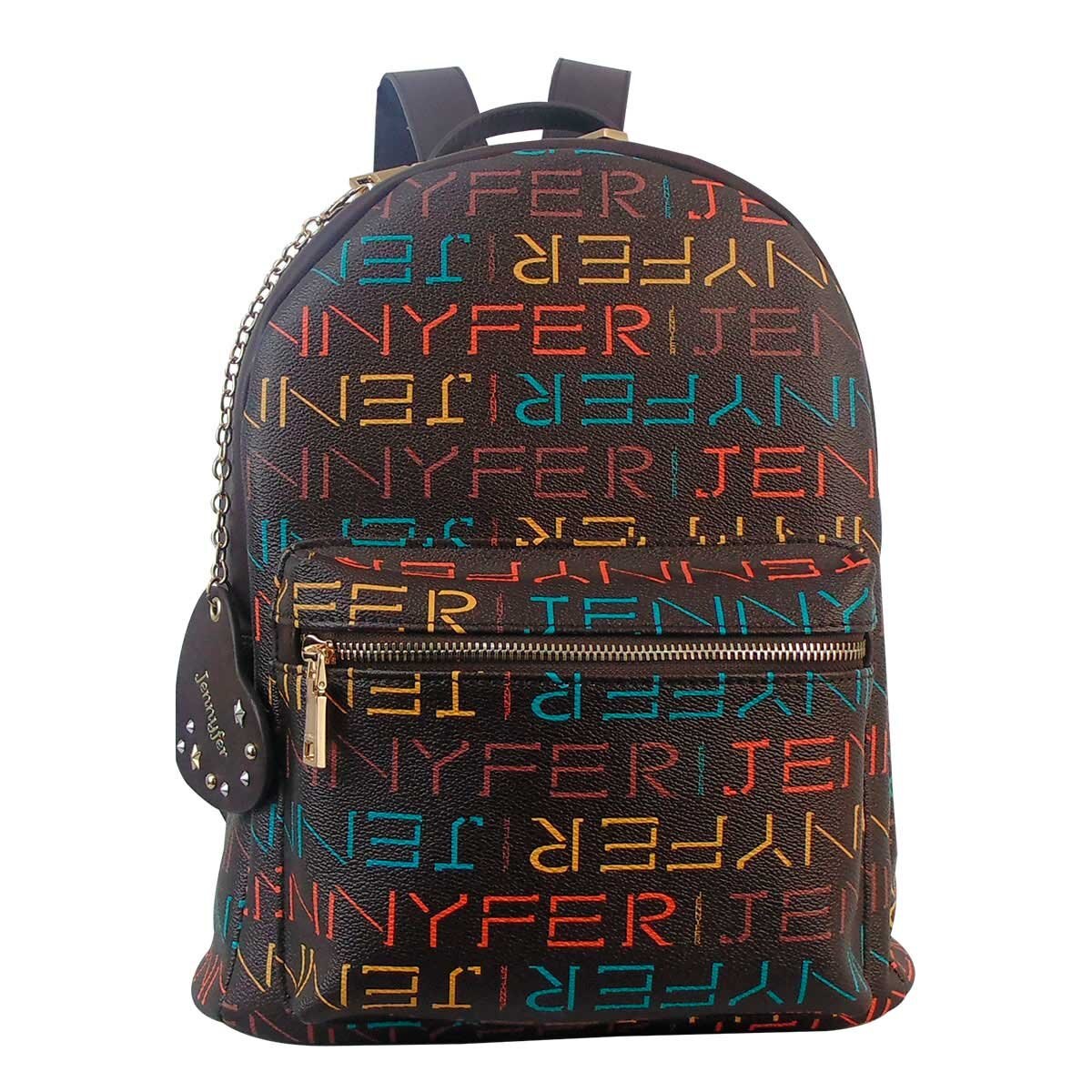 Mochila Color Café con Letras de Colores Jennyfer