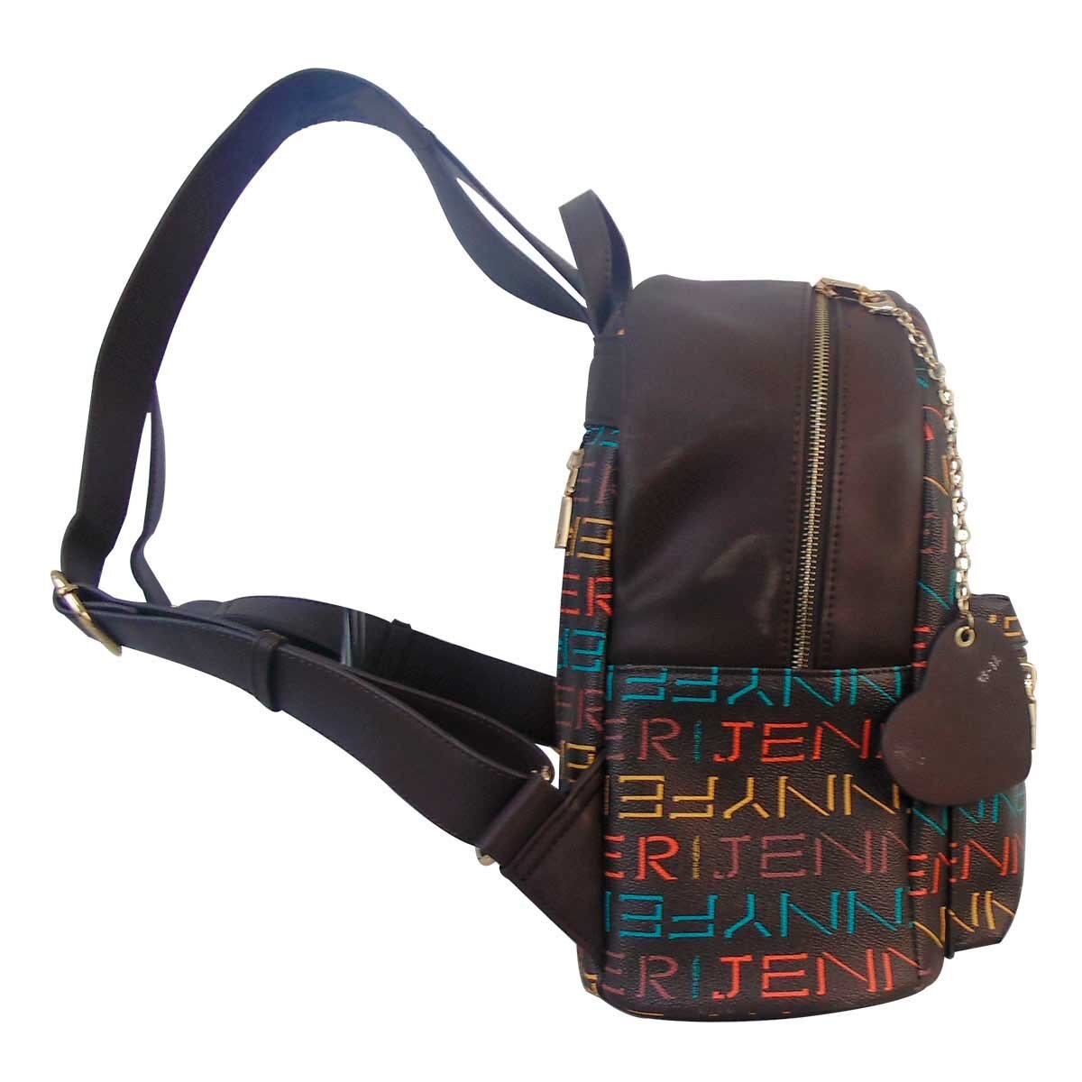 Mochila Color Café con Letras de Colores Jennyfer