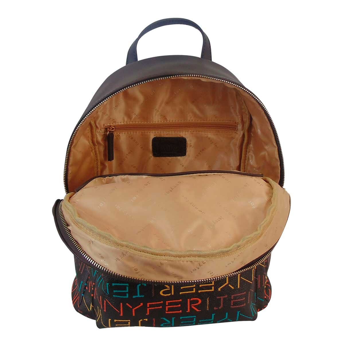 Mochila Color Café con Letras de Colores Jennyfer