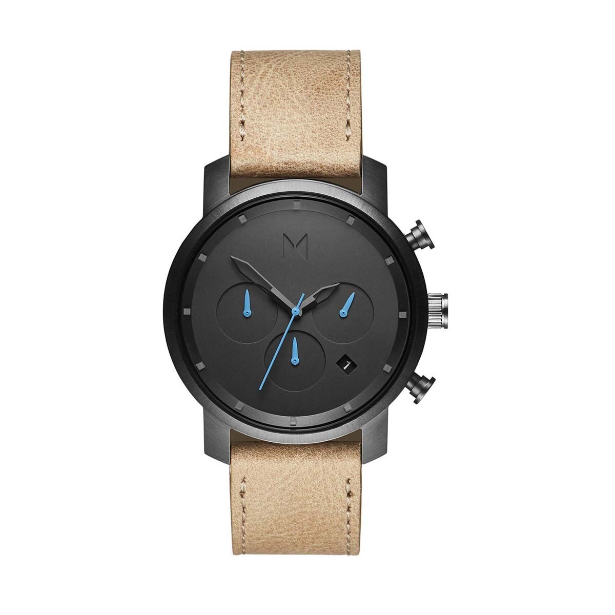 Reloj de Piel Arena con Carátula Metálica para Caballero Mvmt Chrono