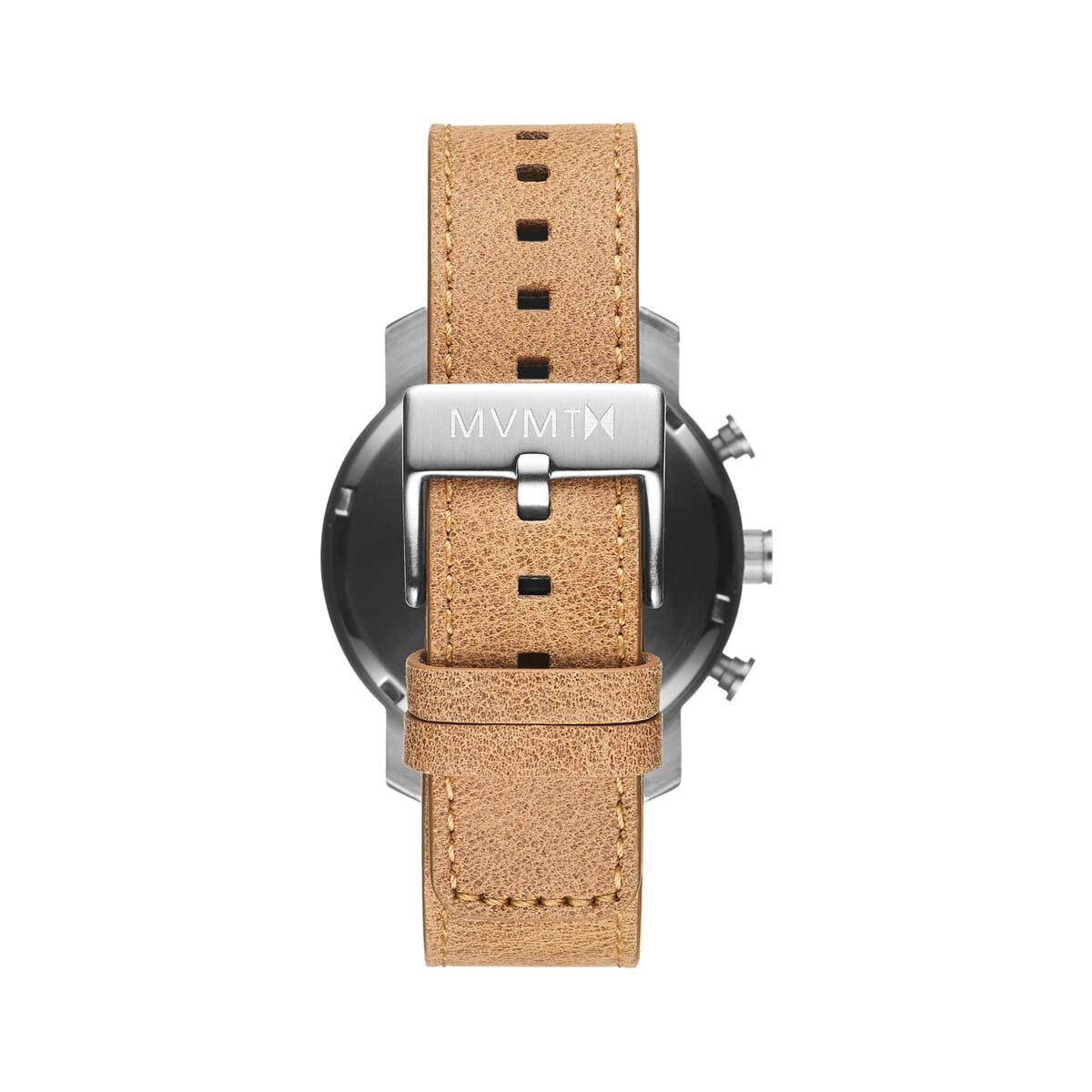 Reloj de Piel Camello con Carátula Blanca para Caballero Mvmt Chrono