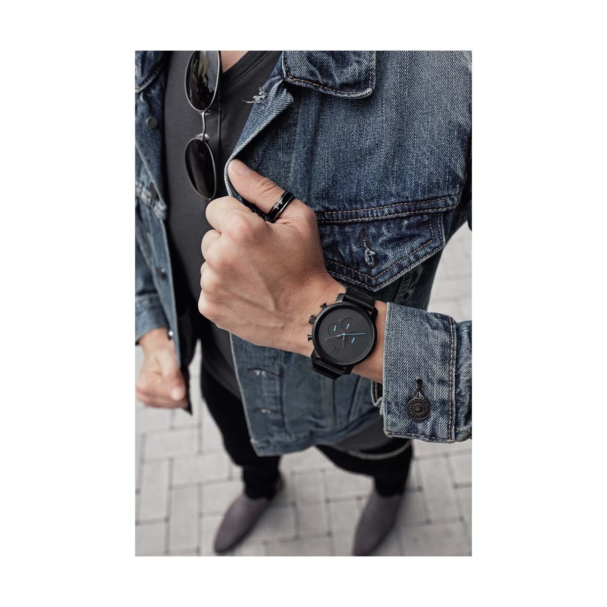 Reloj Negro con Carátula Negra para Caballero Mvmt Chrono