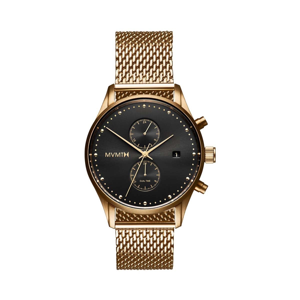 Reloj Oro con Carátula Negra para Caballero Mvmt Voyager