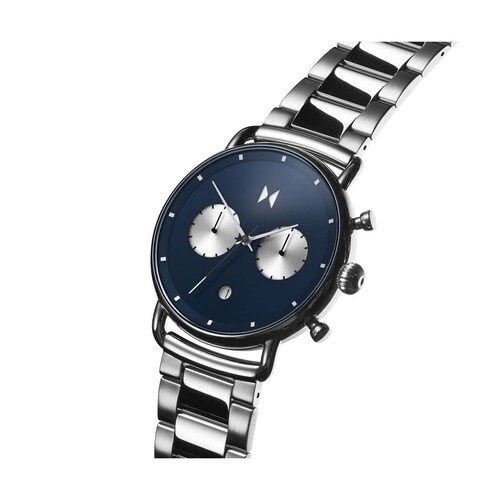 Reloj Plata con Carátula Azul para Caballero Mvmt Blacktop