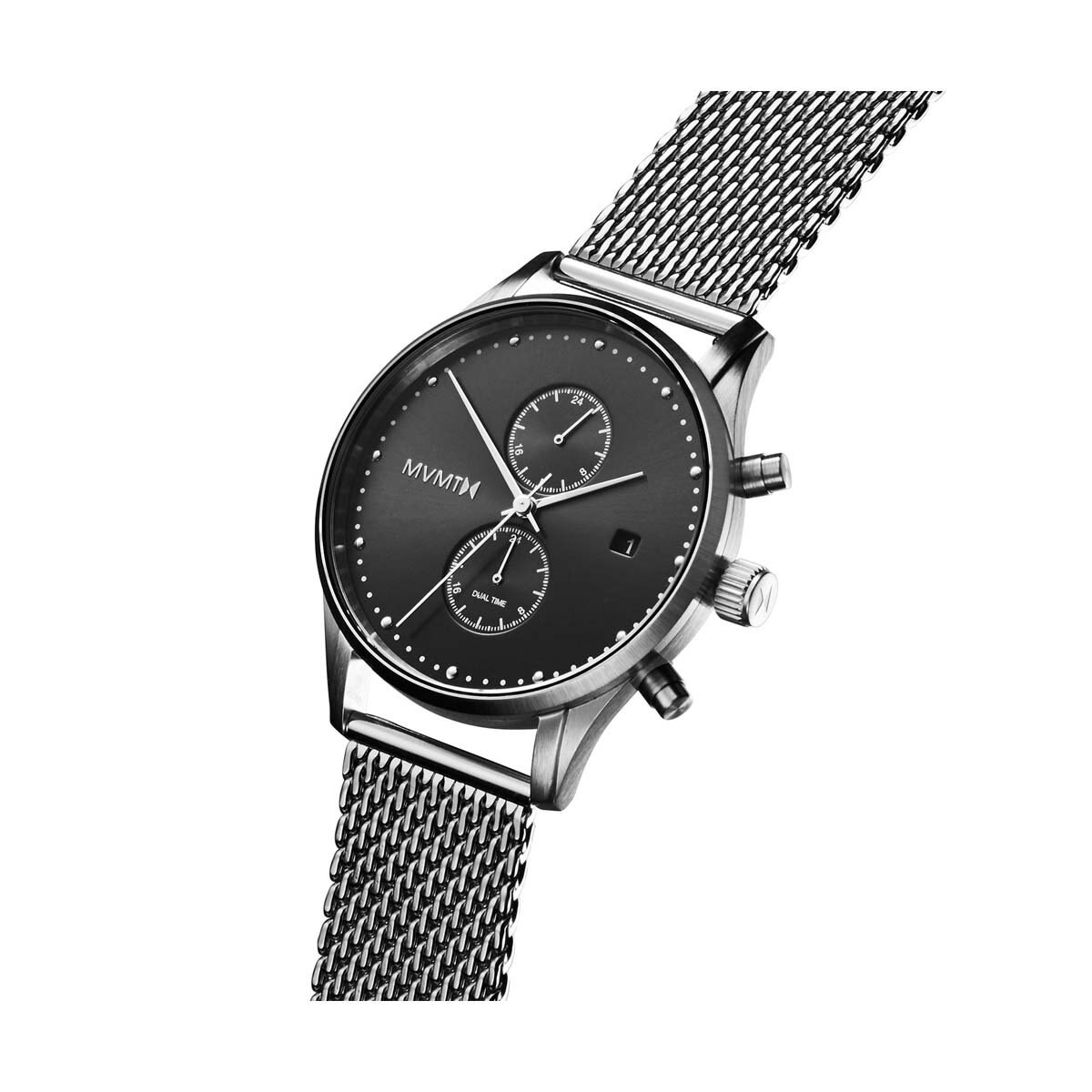 Reloj Plata con Carátula Negra para Caballero Mvmt Voyager