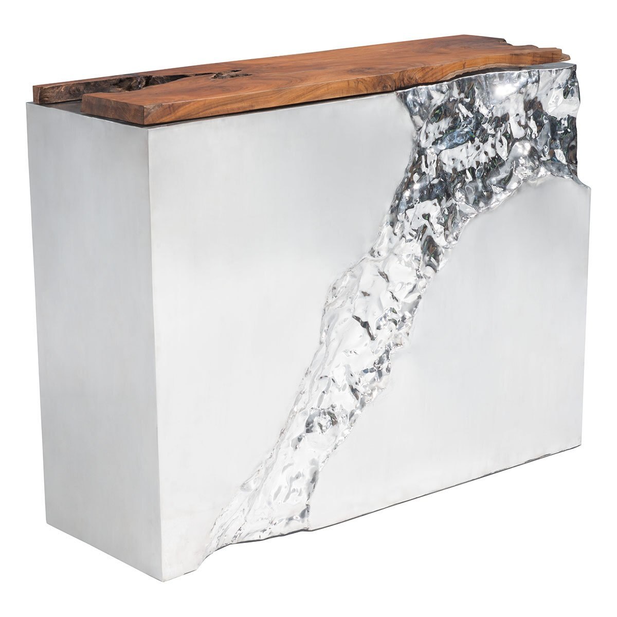 Consola Plateada Luxe Zuo