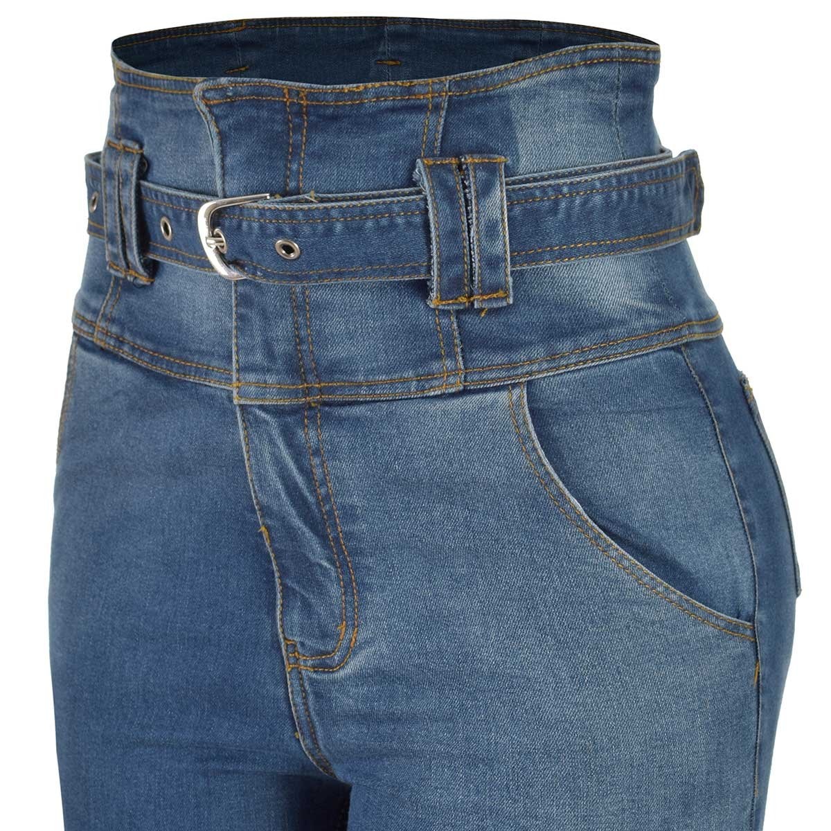 Nueva Colección Ex M&S Azul Marino Puro Algodón Pantalón Cintura con activa A98 