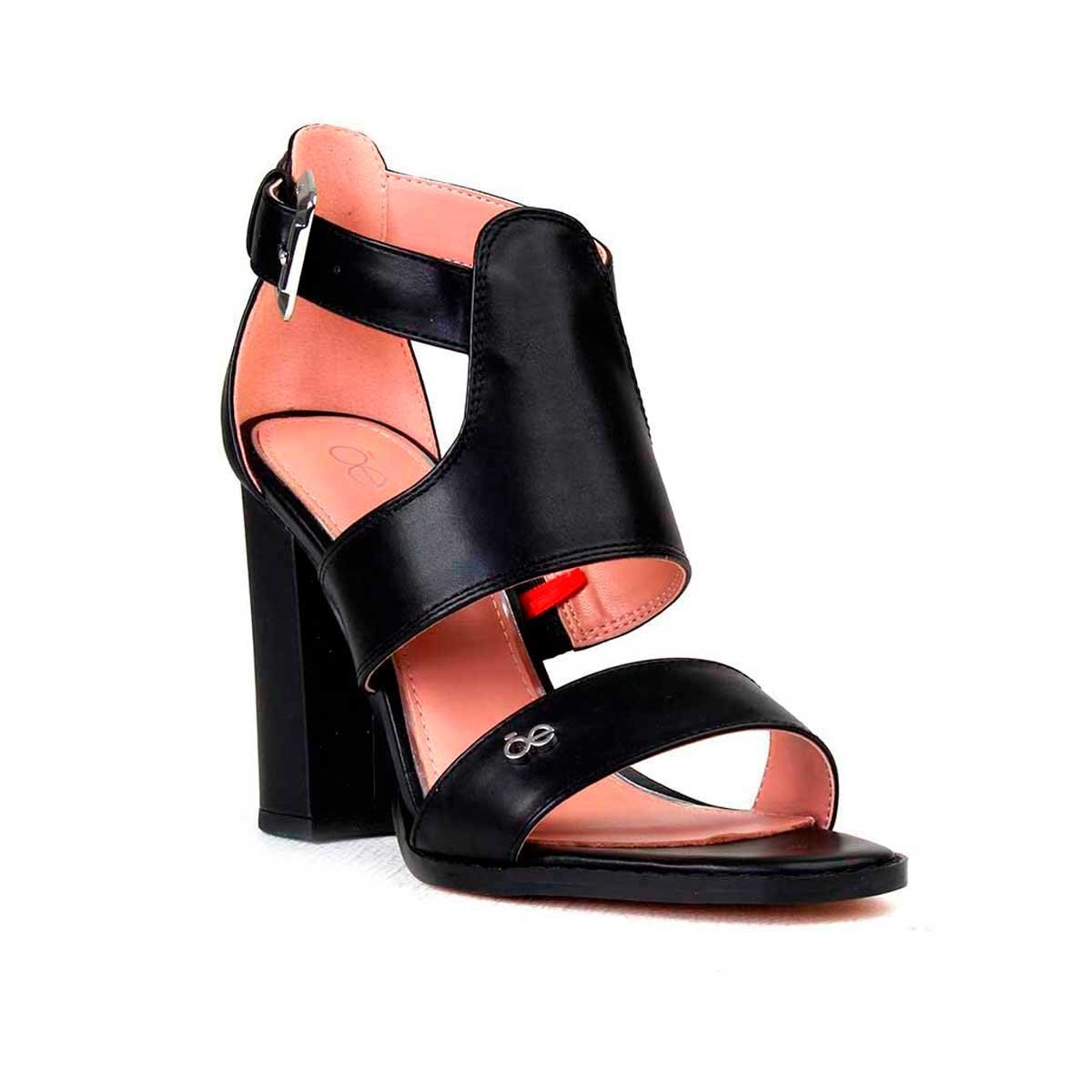 Sandalia Negra con Detalle en Tacón Cloe