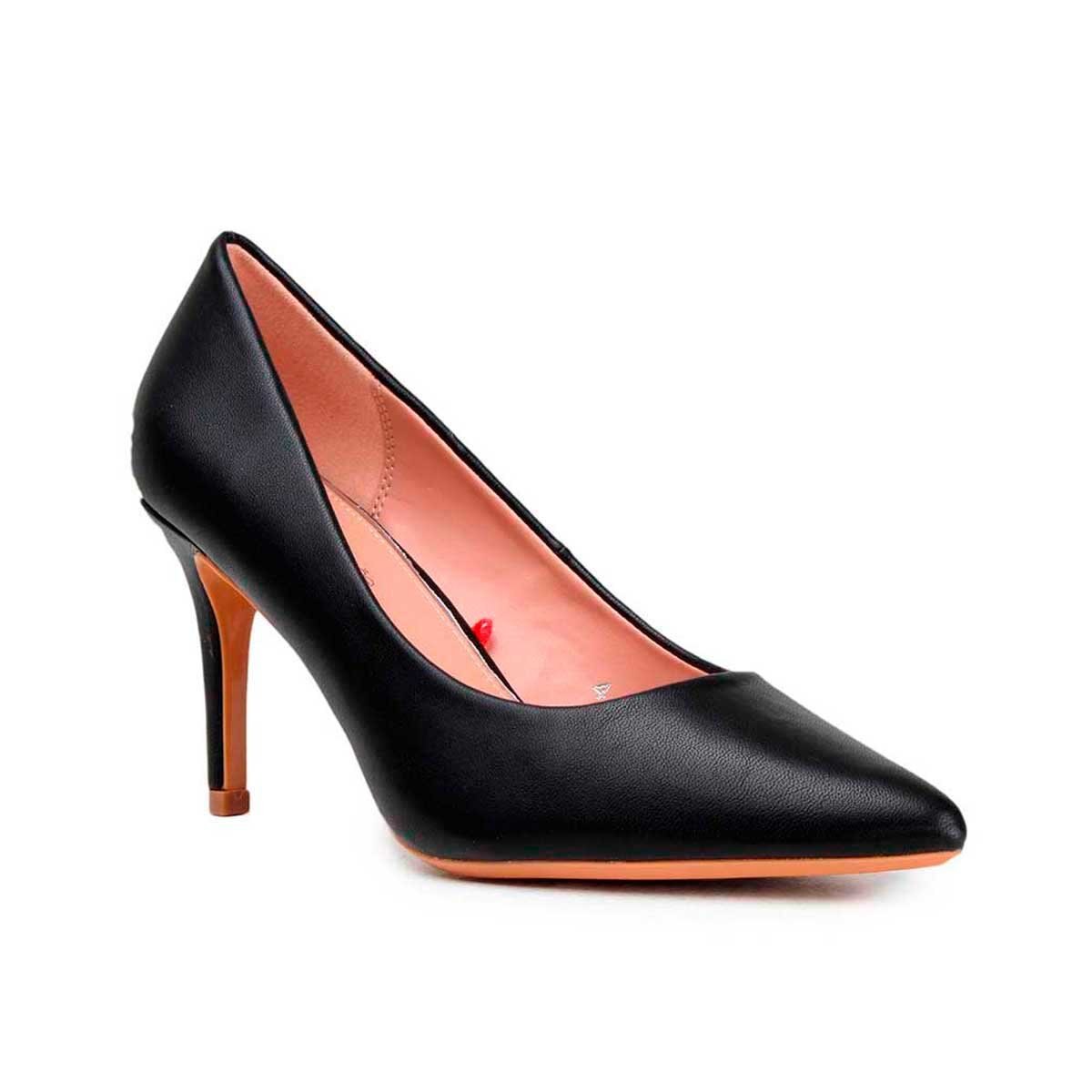 Zapatilla Negra Puntal con Talonera Metálica Cloe