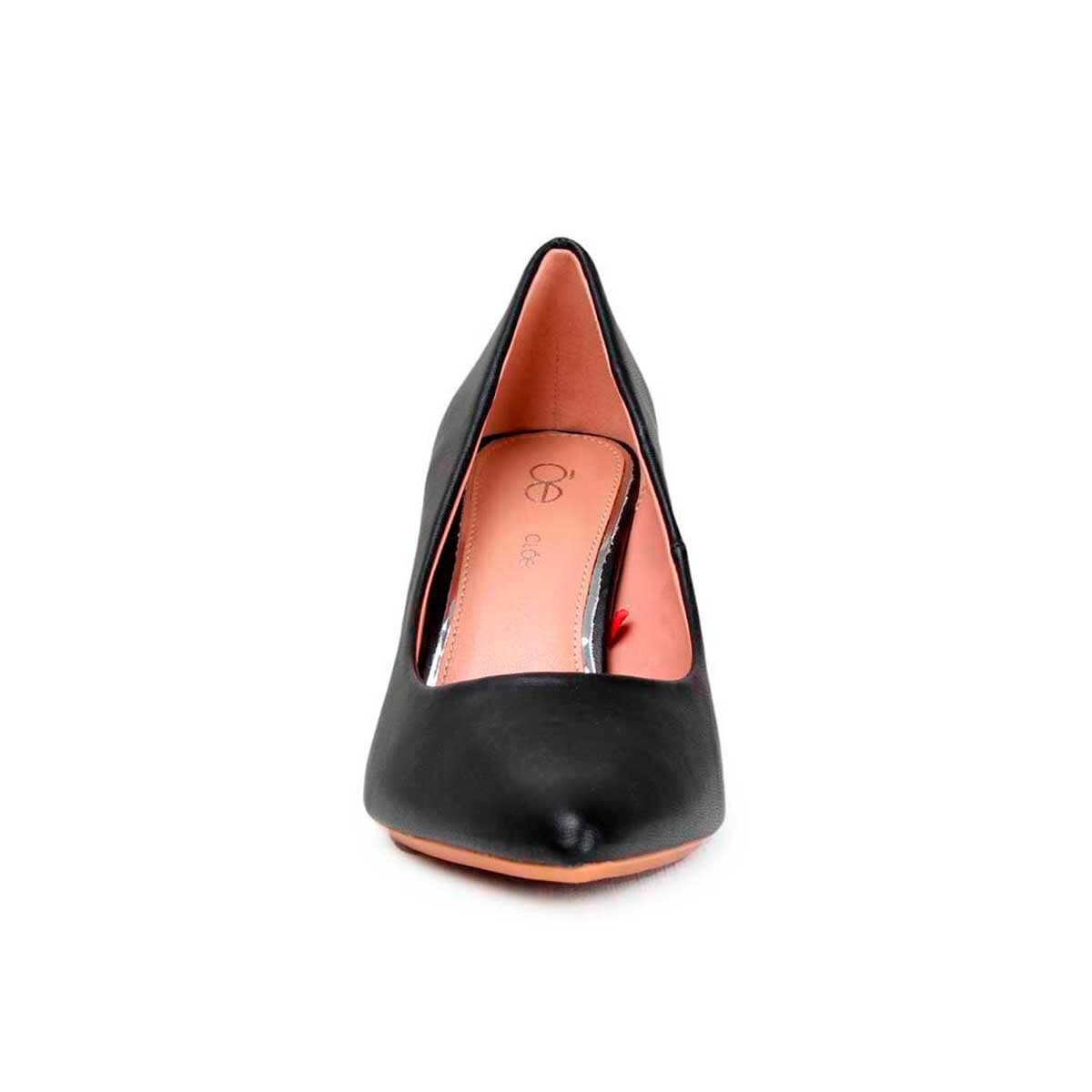 Zapatilla Negra Puntal con Talonera Metálica Cloe