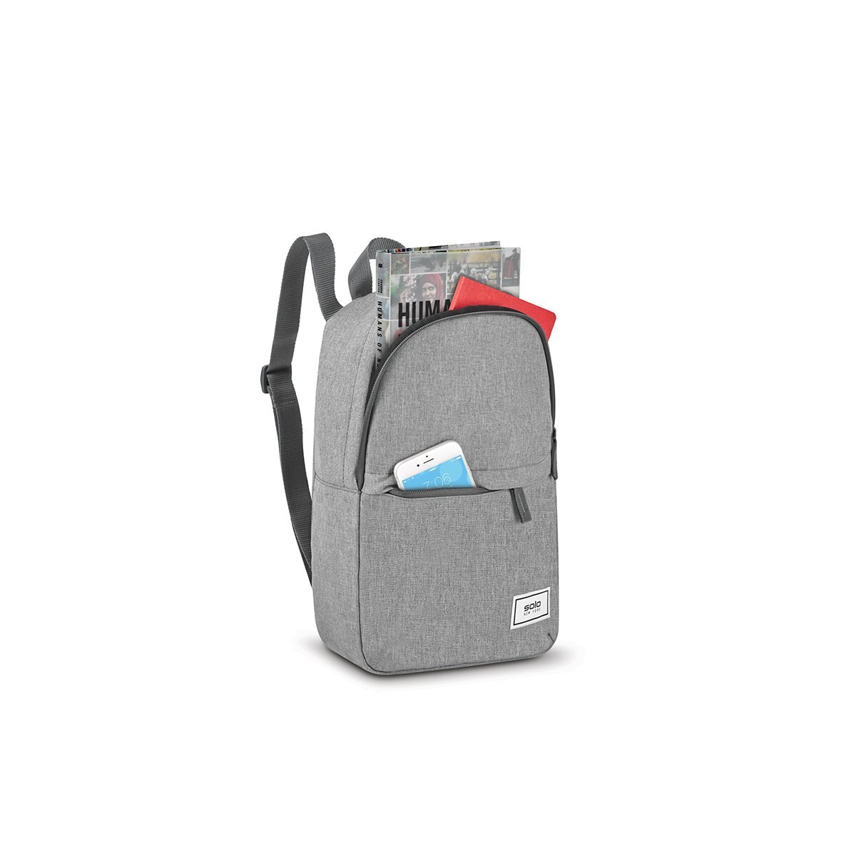 Mini Mochila Tipo Back Pack Gris Solo