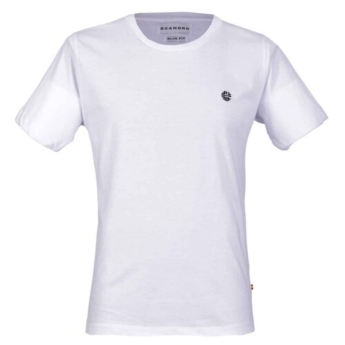 Playera Blanca Cuello Redondo Scandro para Caballero