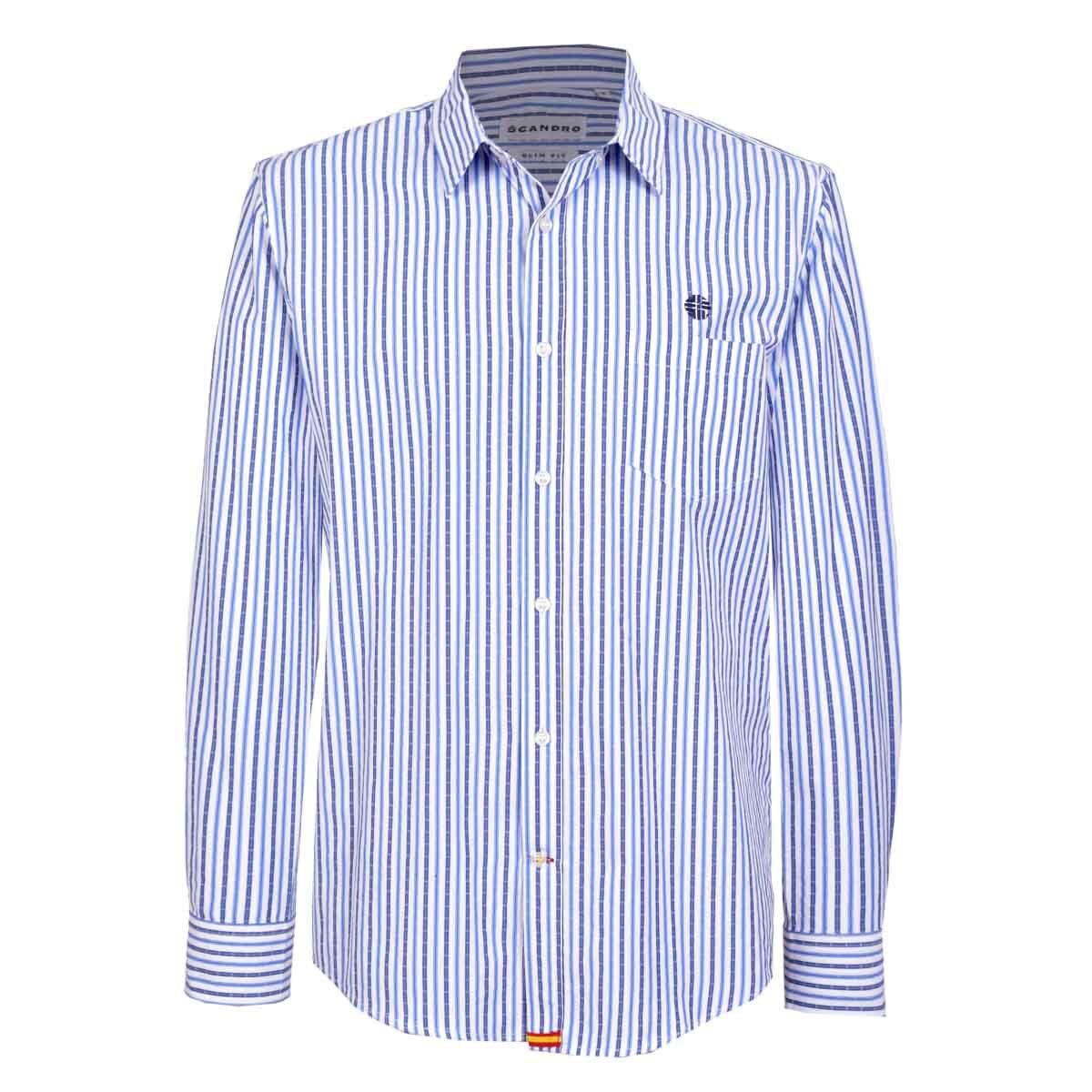 Camisa Blanca Combinada Manga Larga Scandro