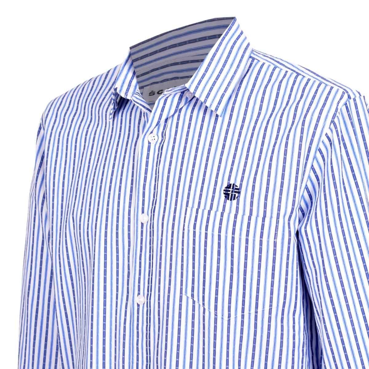 Camisa Blanca Combinada Manga Larga Scandro