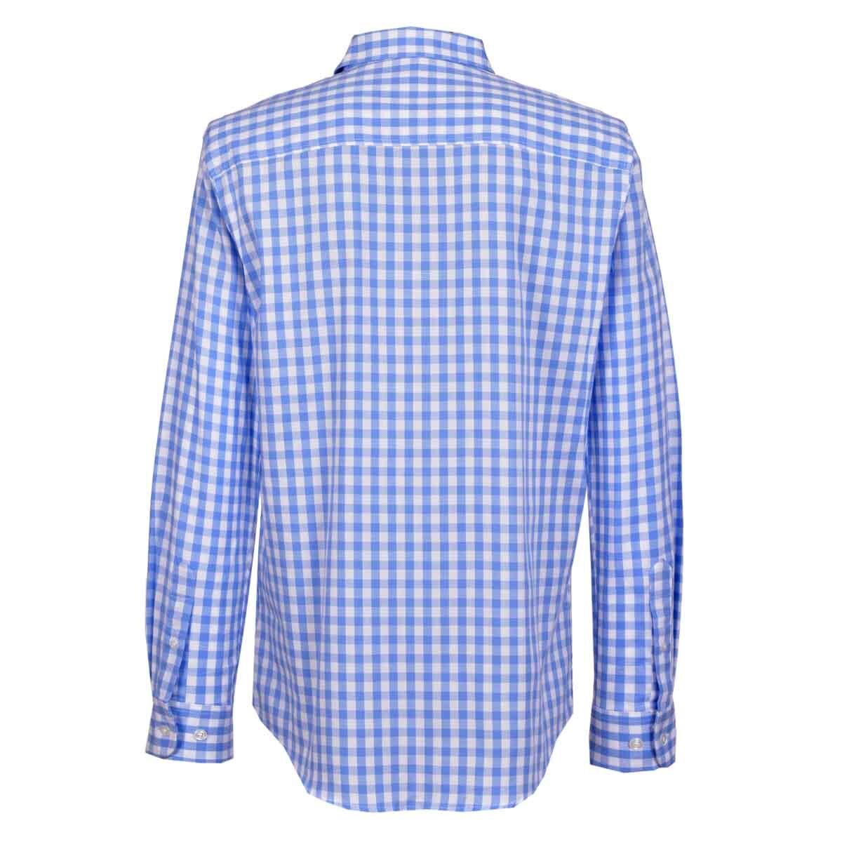 Camisa Azul de Cuadros Manga Larga Scandro para Caballero