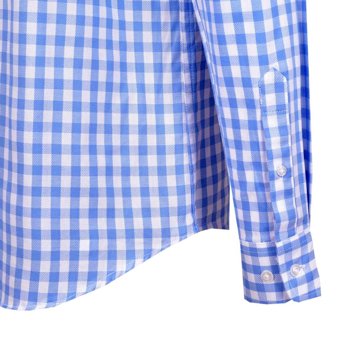 Camisa Azul de Cuadros Manga Larga Scandro para Caballero