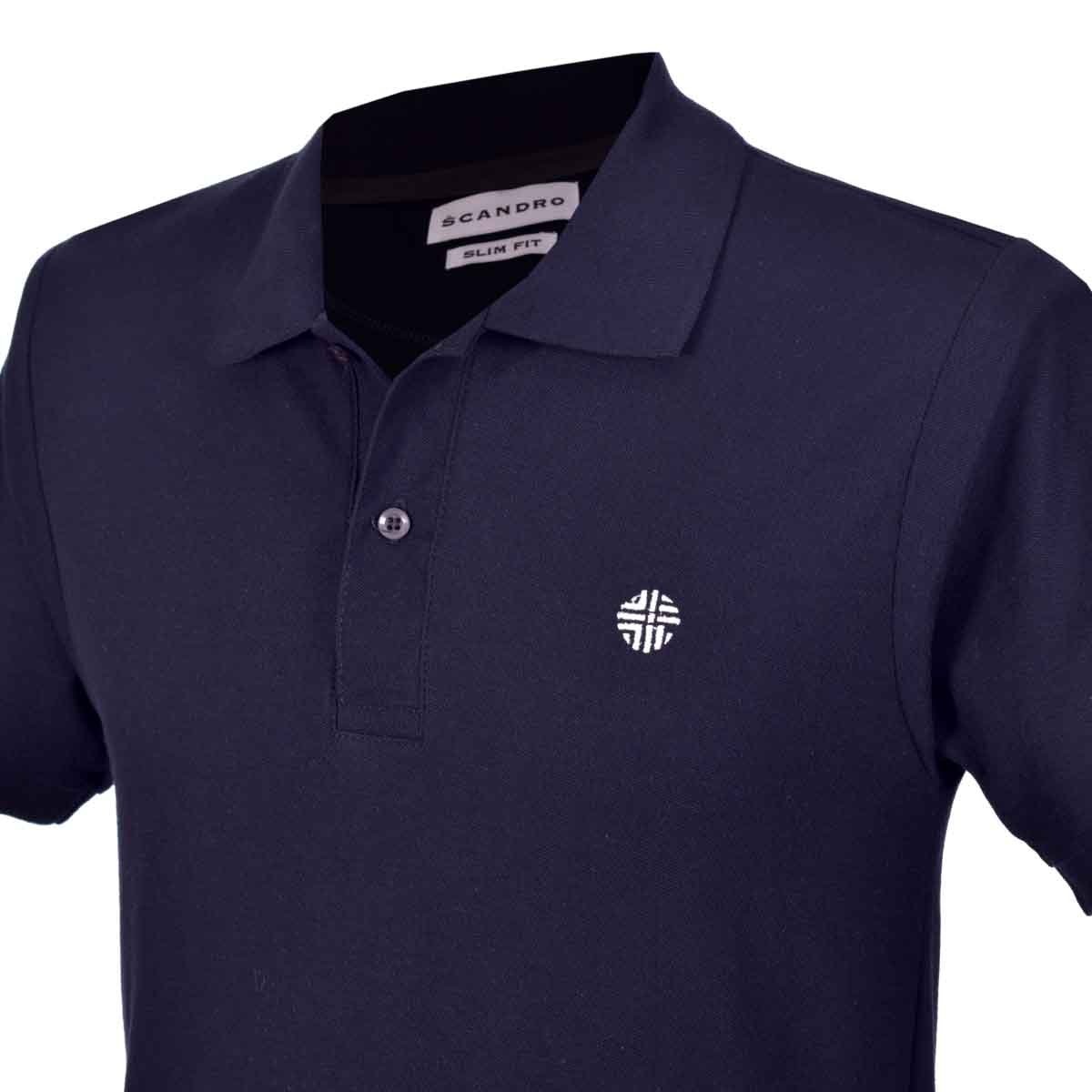 Playera Tipo Polo Azul Obscuro Scandro para Caballero