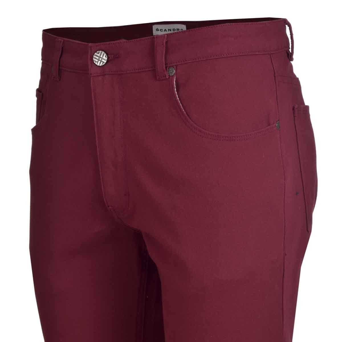 Pantalón 5 Pocket Vino Scandro para Caballero