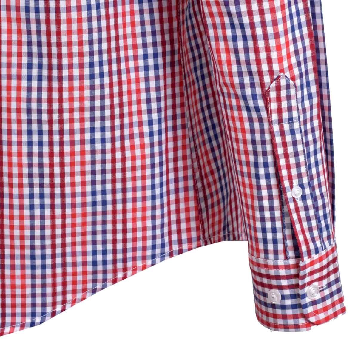 Camisa de Cuadros Rojo con Azul Manga Larga Scandro para Caballero