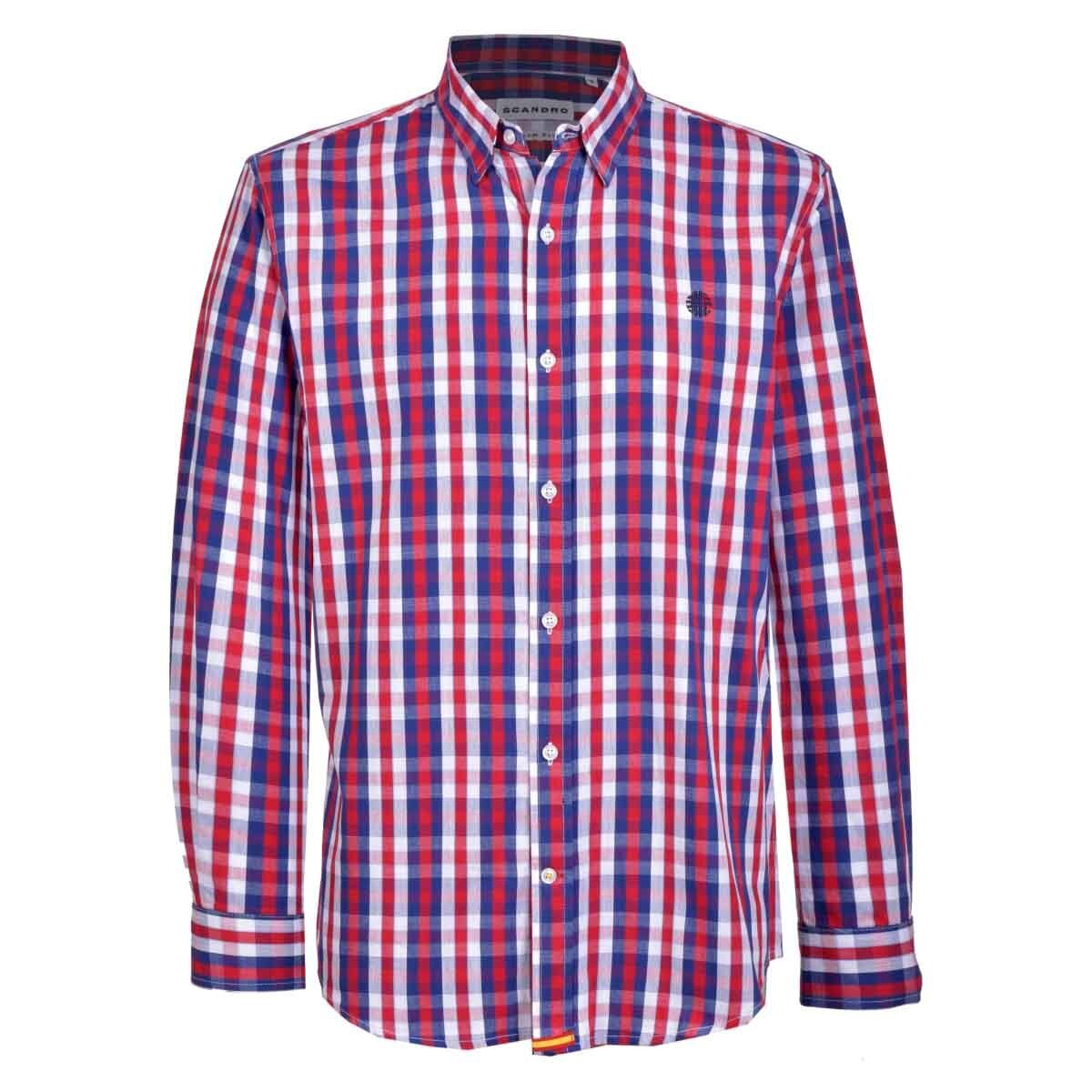 Camisa de Rayas Rojo con Azul Manga Larga Scandro