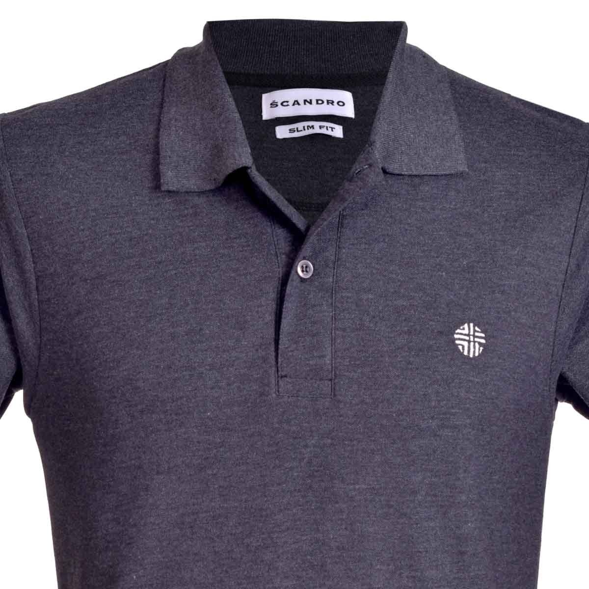Playera Tipo Polo Gris Oxford Scandro para Caballero