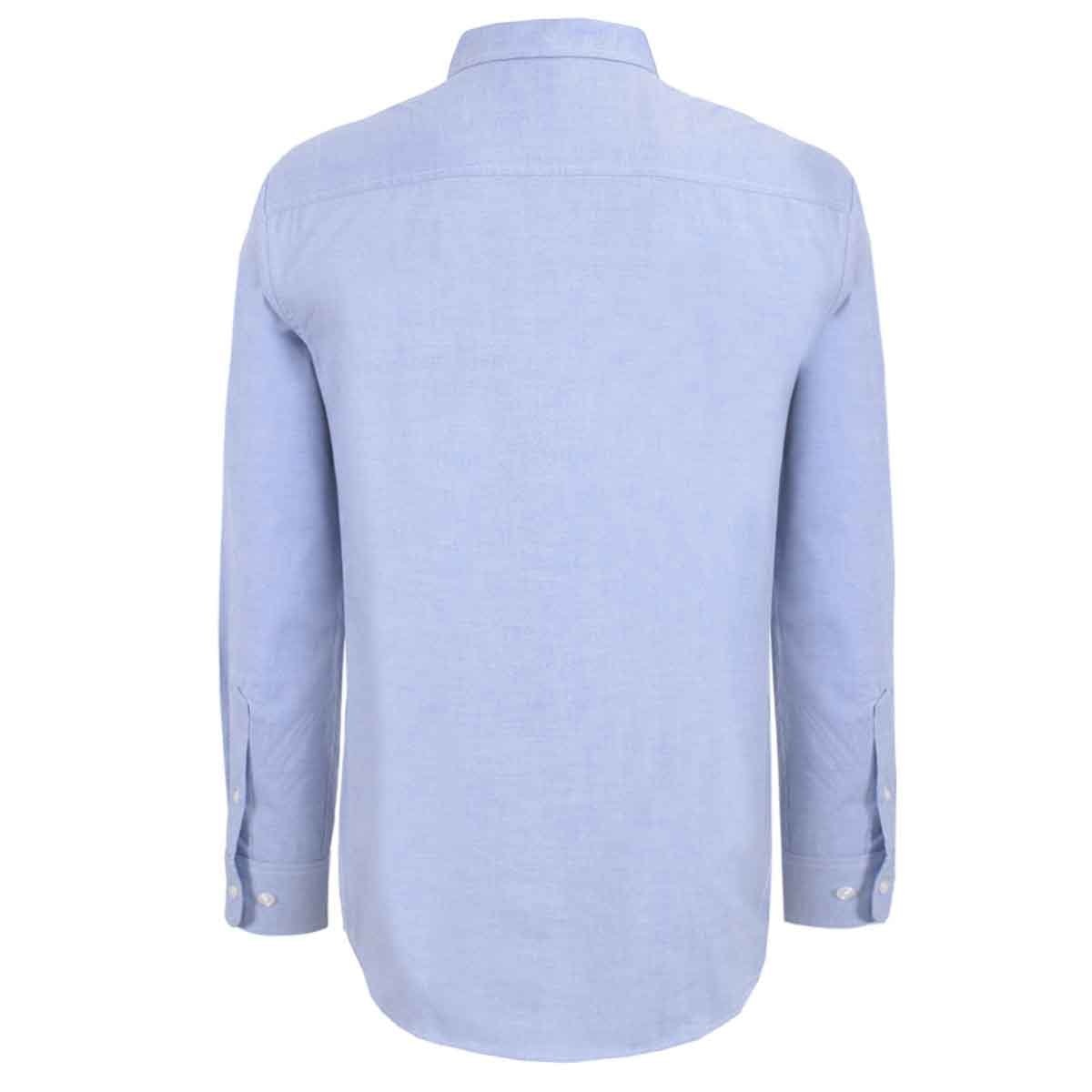 Camisa Lisa Azul Manga Larga Scandro para Caballero