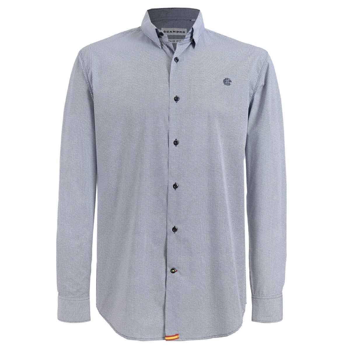 Camisa Azul Combinado Manga Larga Scandro para Caballero