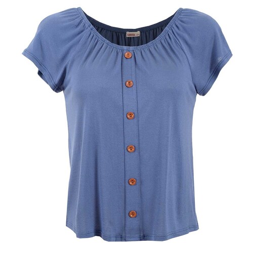 Blusa con Elástico en Cuello Fukka para Dama