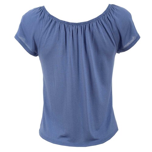 Blusa con Elástico en Cuello Fukka para Dama