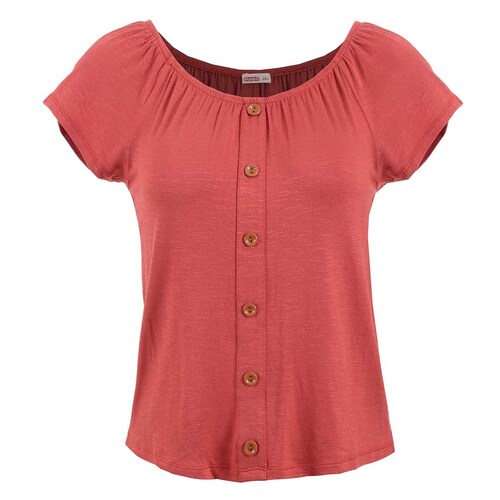 Blusa con Elástico en Cuello Fukka para Dama