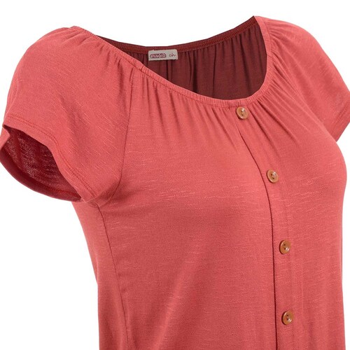 Blusa con Elástico en Cuello Fukka para Dama