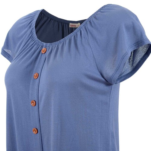 Blusa con Elástico en Cuello Fukka para Dama