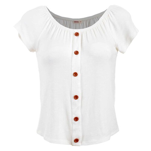 Blusa con Elástico en Cuello Fukka para Dama