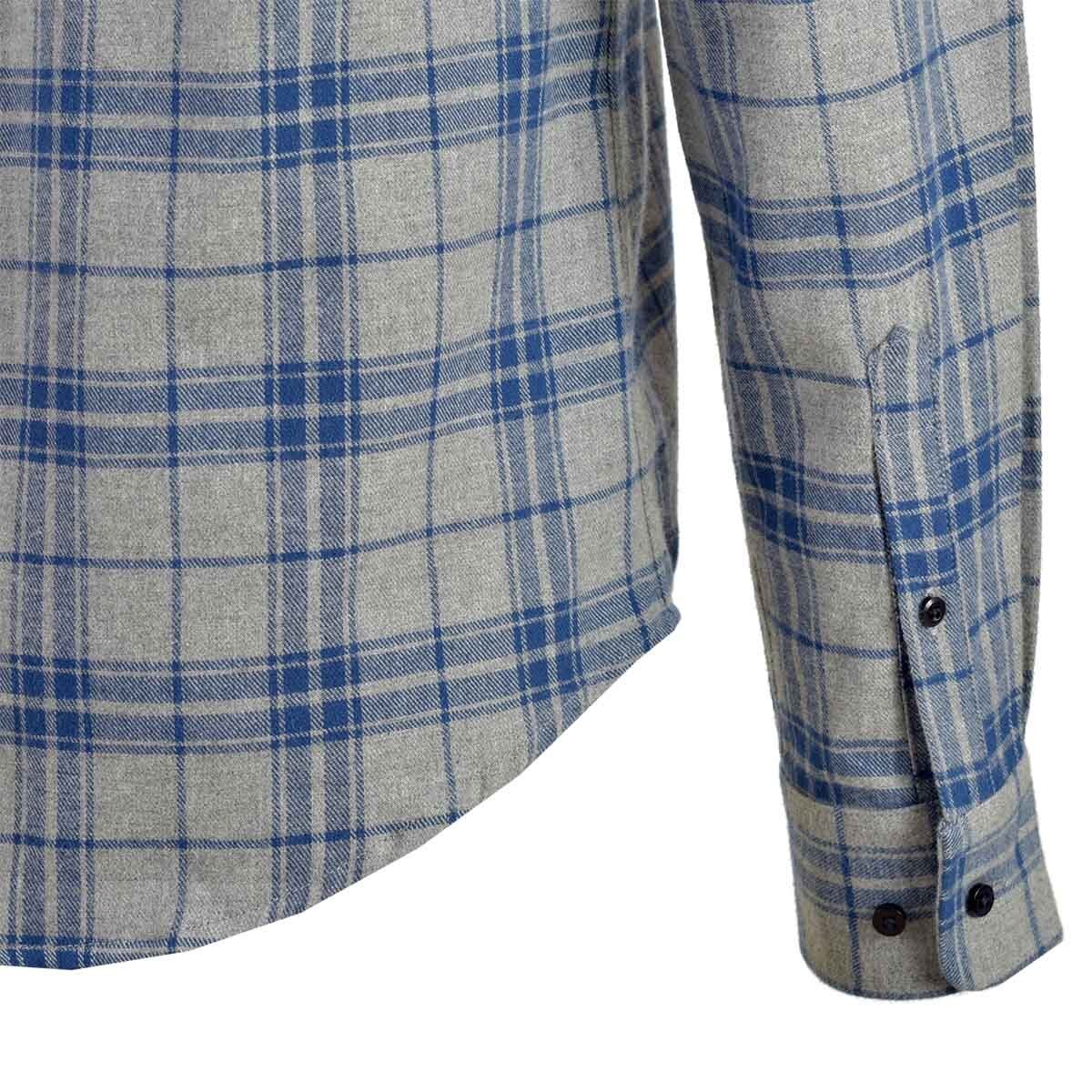 Camisa de Cuadros Gris Combinado Manga Larga Scandro para Caballero