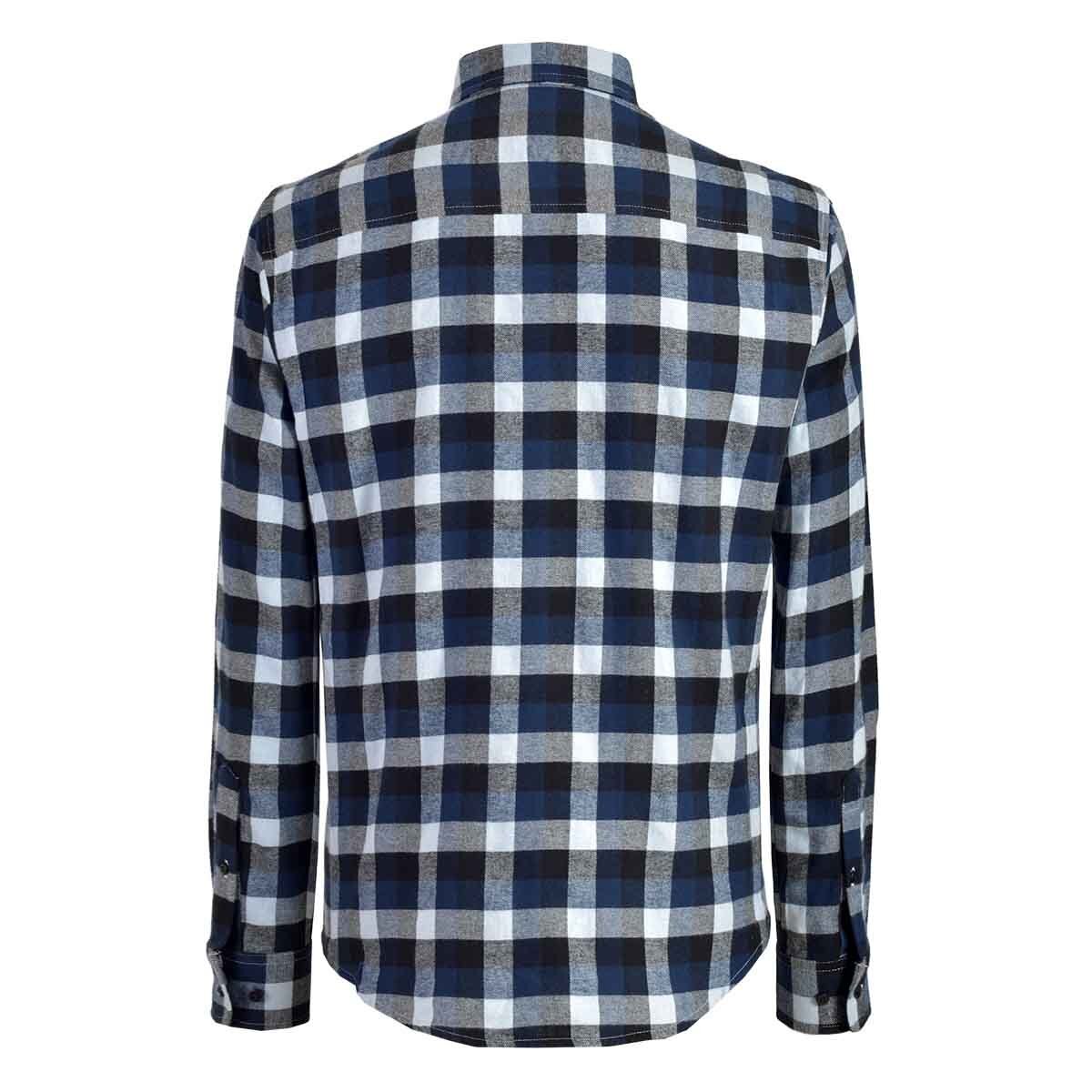 Camisa de Cuadros Azul con Negro Manga Larga Scandro para Caballero