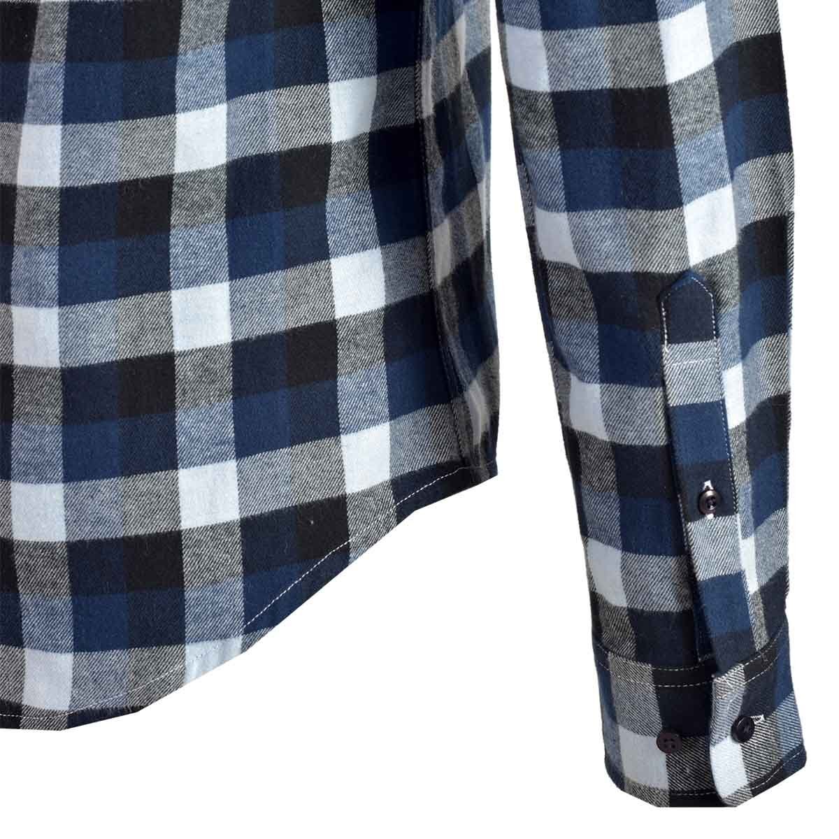 Camisa de Cuadros Azul con Negro Manga Larga Scandro para Caballero
