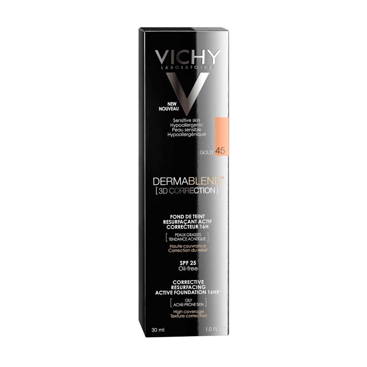Vichy Dermablend 3D Base de Maquillaje En Mousse Tono 45 Gold 30 ml image number 2