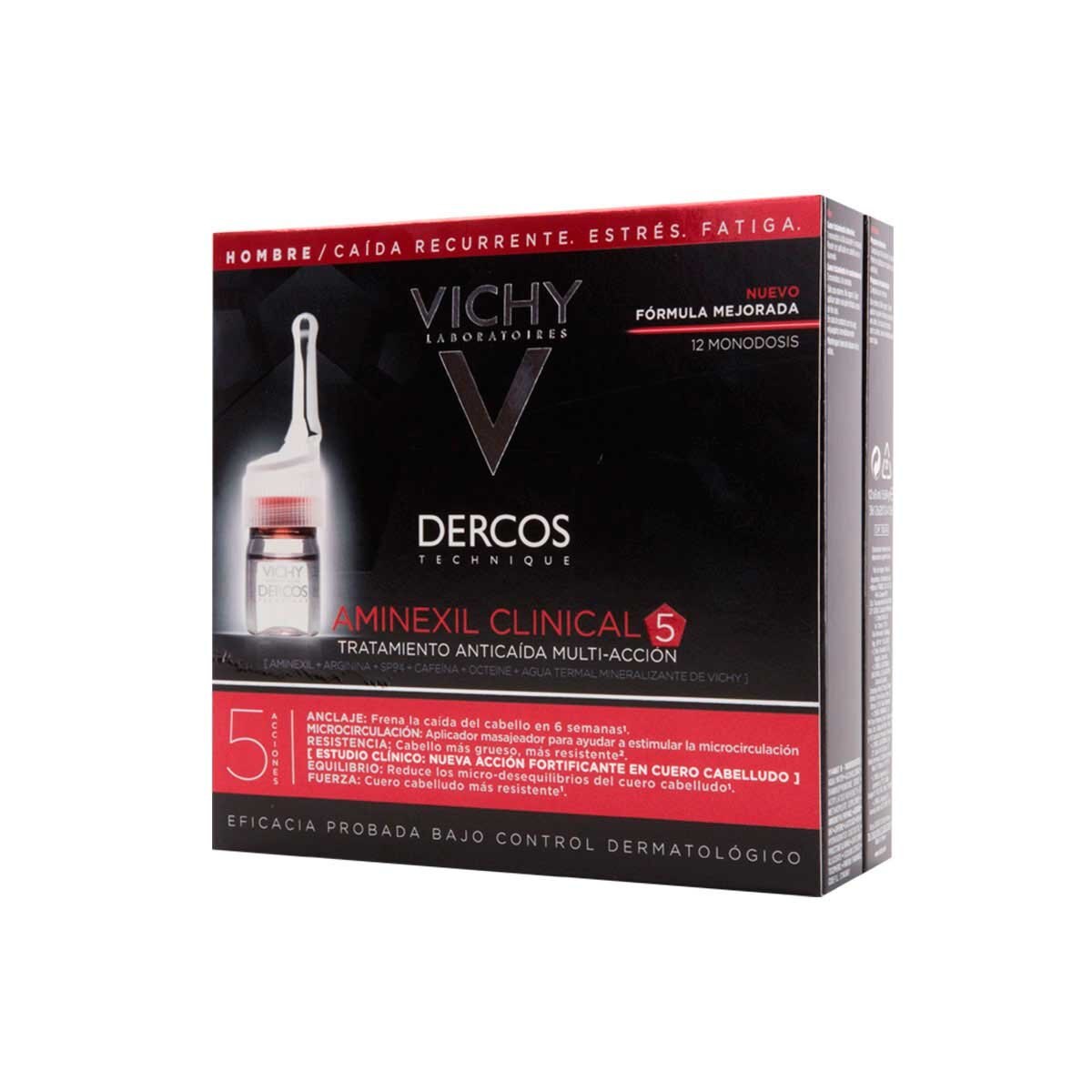 Dercos Aminexil Clinical 5 Hombre Anti-Caída 12 Ampolletas Vichy