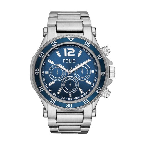 Reloj para Caballero Plata con Carátula Azul Mass Market