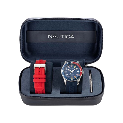 Set de Reloj con 2 Correas Intercambiables para Caballero Nautica