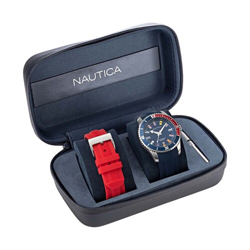 Set de Reloj con 2 Correas Intercambiables para Caballero Nautica