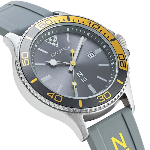Reloj Gris con Amarillo para Caballero Nautica N83