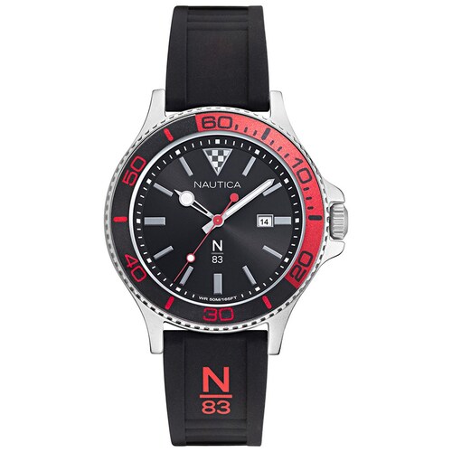 Reloj Negro con Rojo para Caballero Nautica N83
