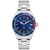 Reloj Plata con Bisel Azul para Caballero Nautica N83