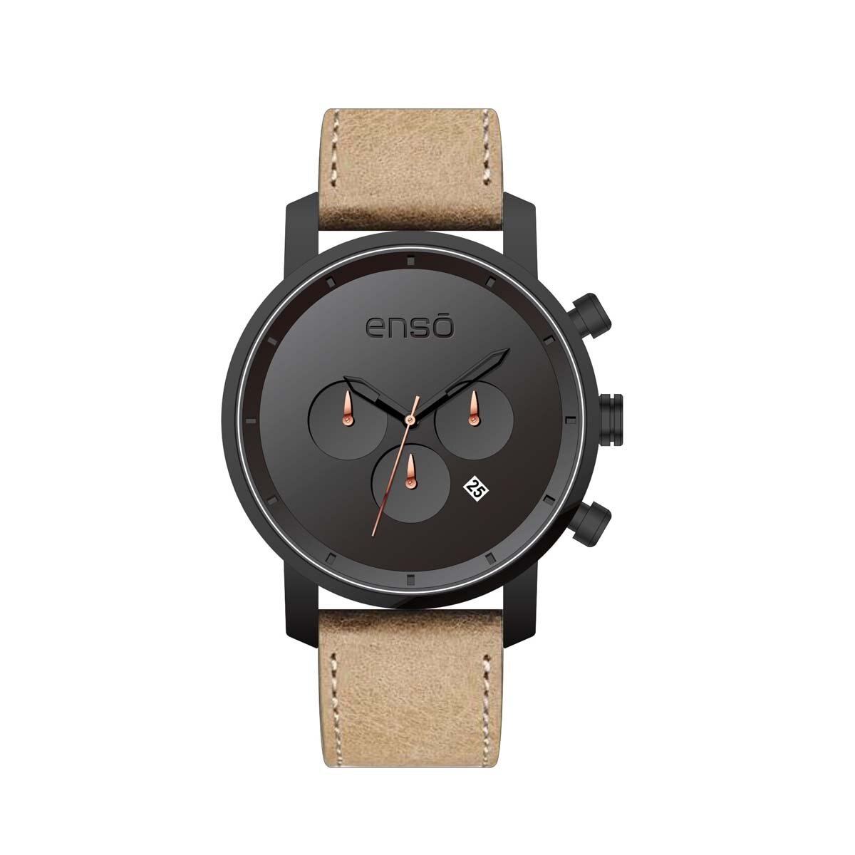 Reloj de Piel con Carátula Negra para Caballero Enso
