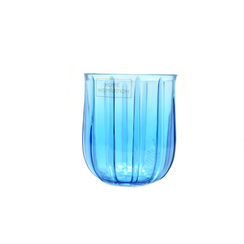 Vaso Old Fashion Rayado Azul Distinto