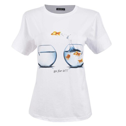 Playera con Grafico de Pez Jeanious para Dama