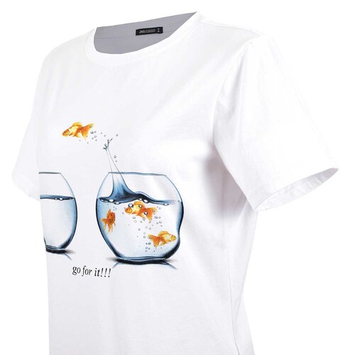 Playera con Grafico de Pez Jeanious para Dama