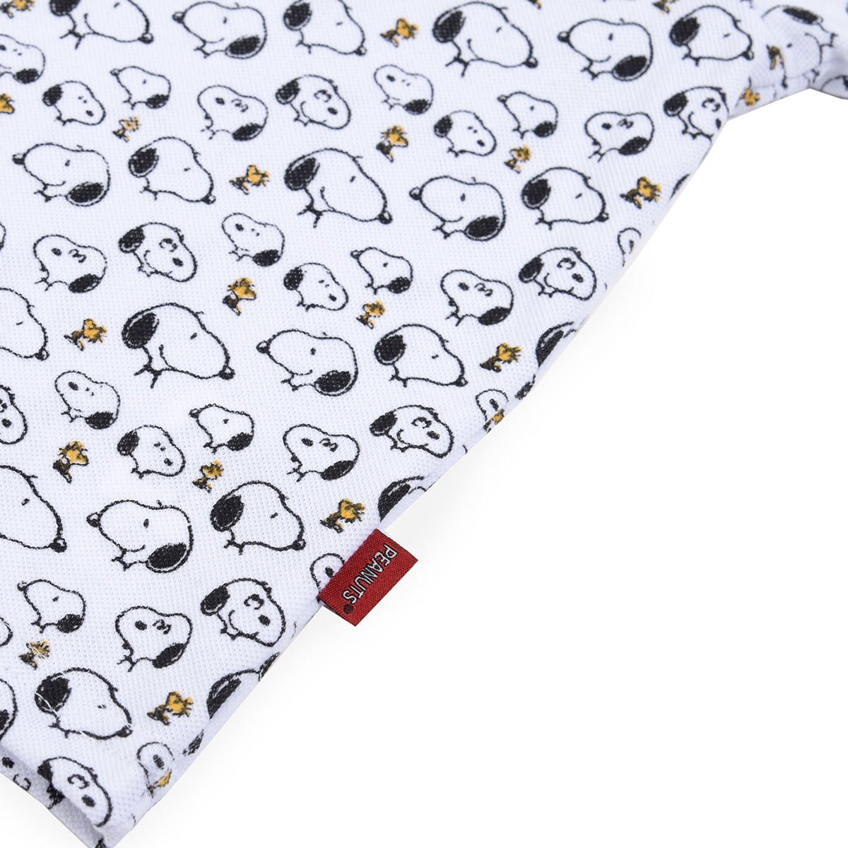 Playera Tipo Polo Blanca con Cuello Amarillo Snoopy para Niño