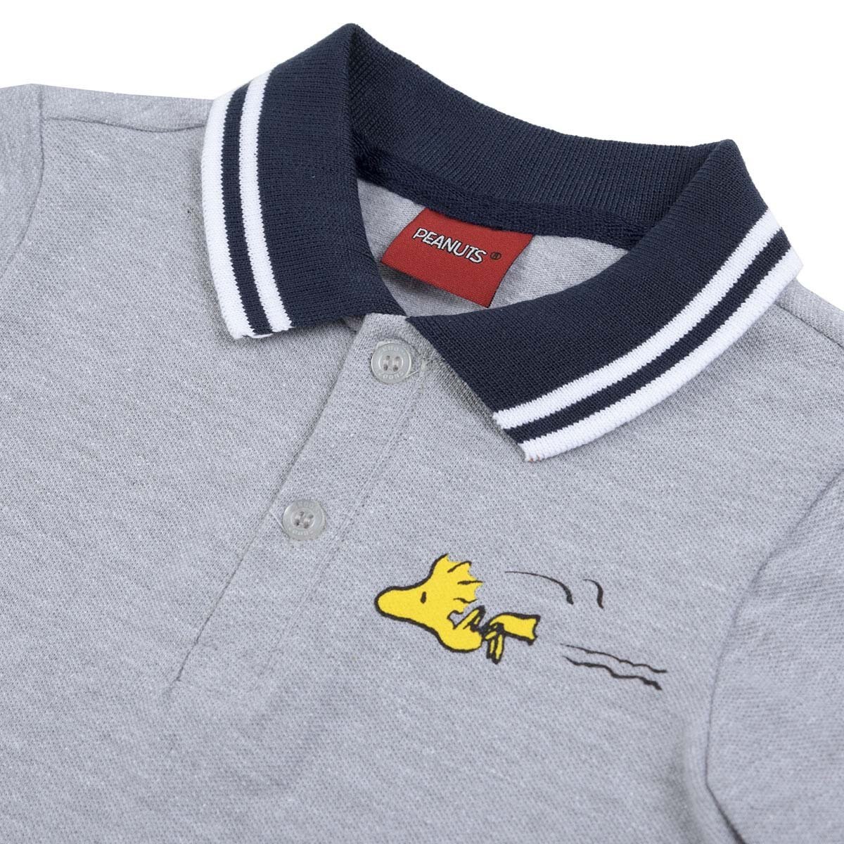 Playera Tipo Polo Gris Snoopy para Niño